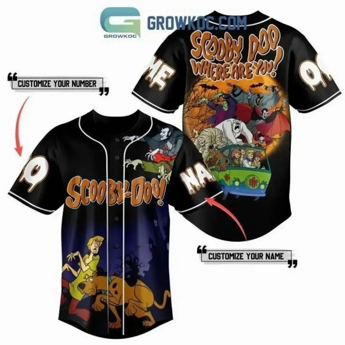 Scooby-Doo Where Are You Inspired Baseball Jersey, Retro Mystery Cartoon Shirt for Fans 4Z4