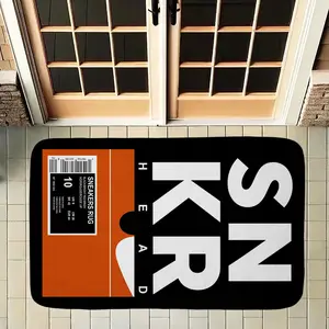SNKR HEAD Shoe Box Doormat, Cool Sneaker Theme Area Rug, Non-Slip Soft Entrance Mat for Indoor Decor, Hypebeast Floor Carpet for Living Room Bedroom Kitchen, Unique Gift Rug