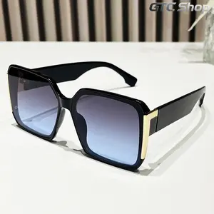 Unisex Square Frame Sunglasses With Ombre Tinted Lens, Trendy Casual Fashion Eyewear, Stylish Accessories For Daily Life & Outdoor Activities #summervibes