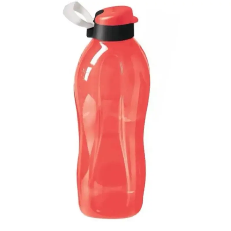 2L BPA-Free Classic Plastic Water Bottle with Red Cap & Handle - Eco-Friendly, Durable, Lightweight, Portable, Washable Reusable Kitchen Drinkware for Home, Gym Sports Use (Unisex Adults), Standard Bottle