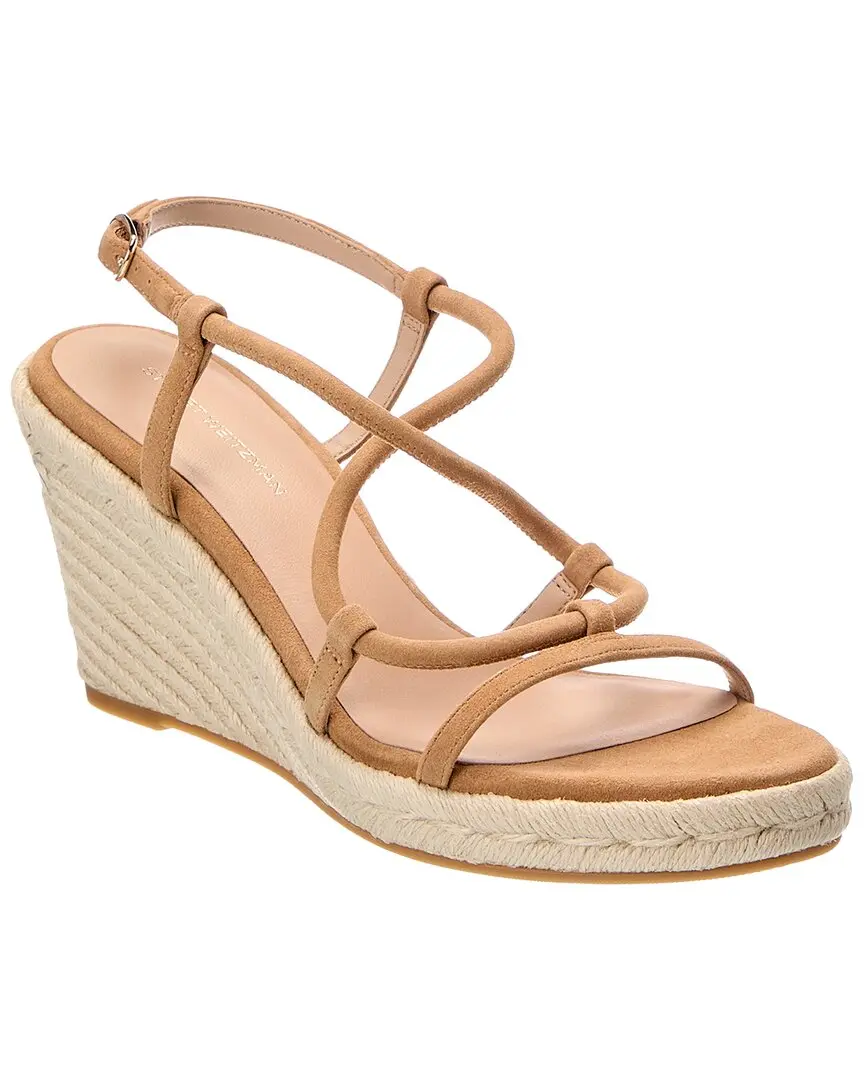 Stuart Weitzman Nilla Espadrille Suede Wedge Sandal