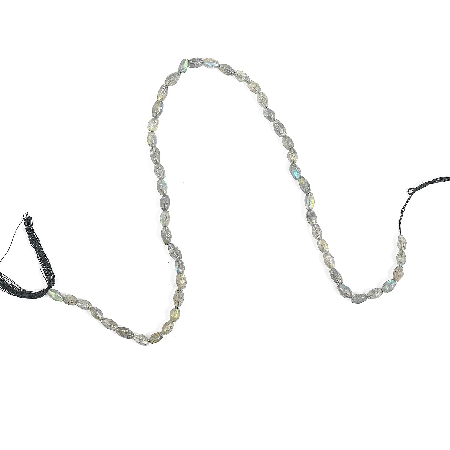 GCS Faceted Rice Labradorite Beaded Strand (14 Inches) 46.80 ctw