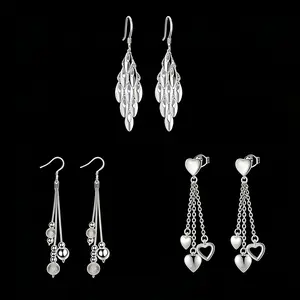 AELNEN 925 Sterling Silver Tassel Polished Fish-Scales Dangle Hook Earrings - Elegant Design, High-Quality Finish, Casual Accessory for Adults