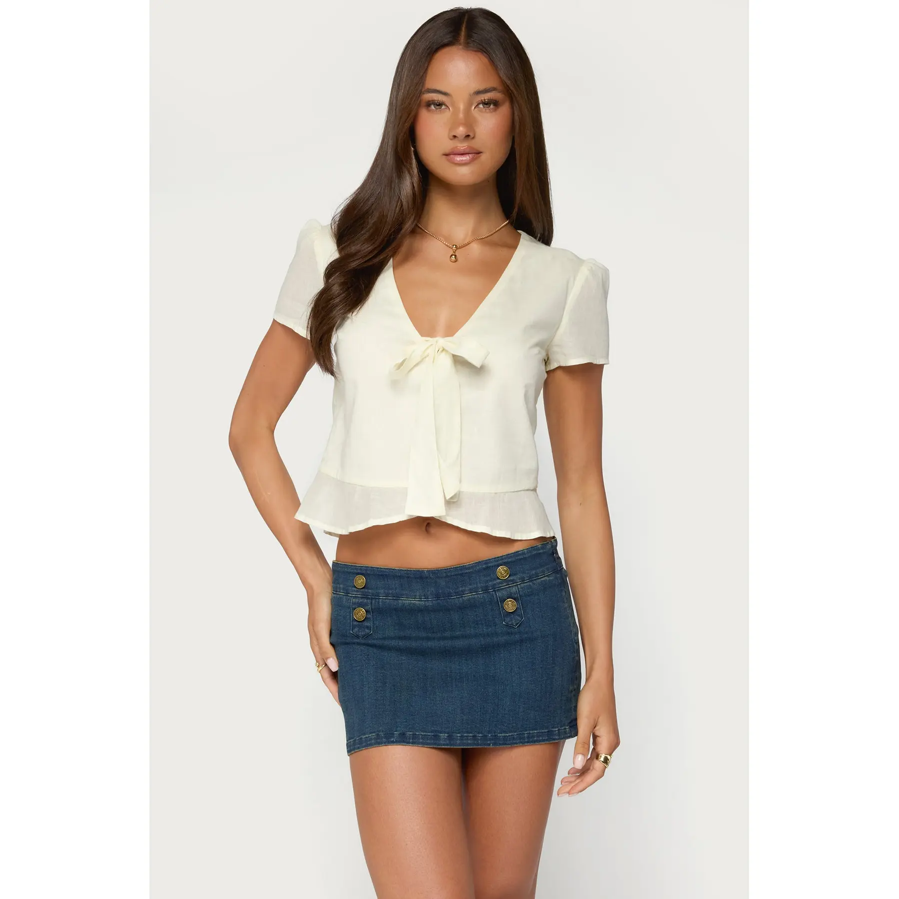 Rhorie Cotton Button Up Top