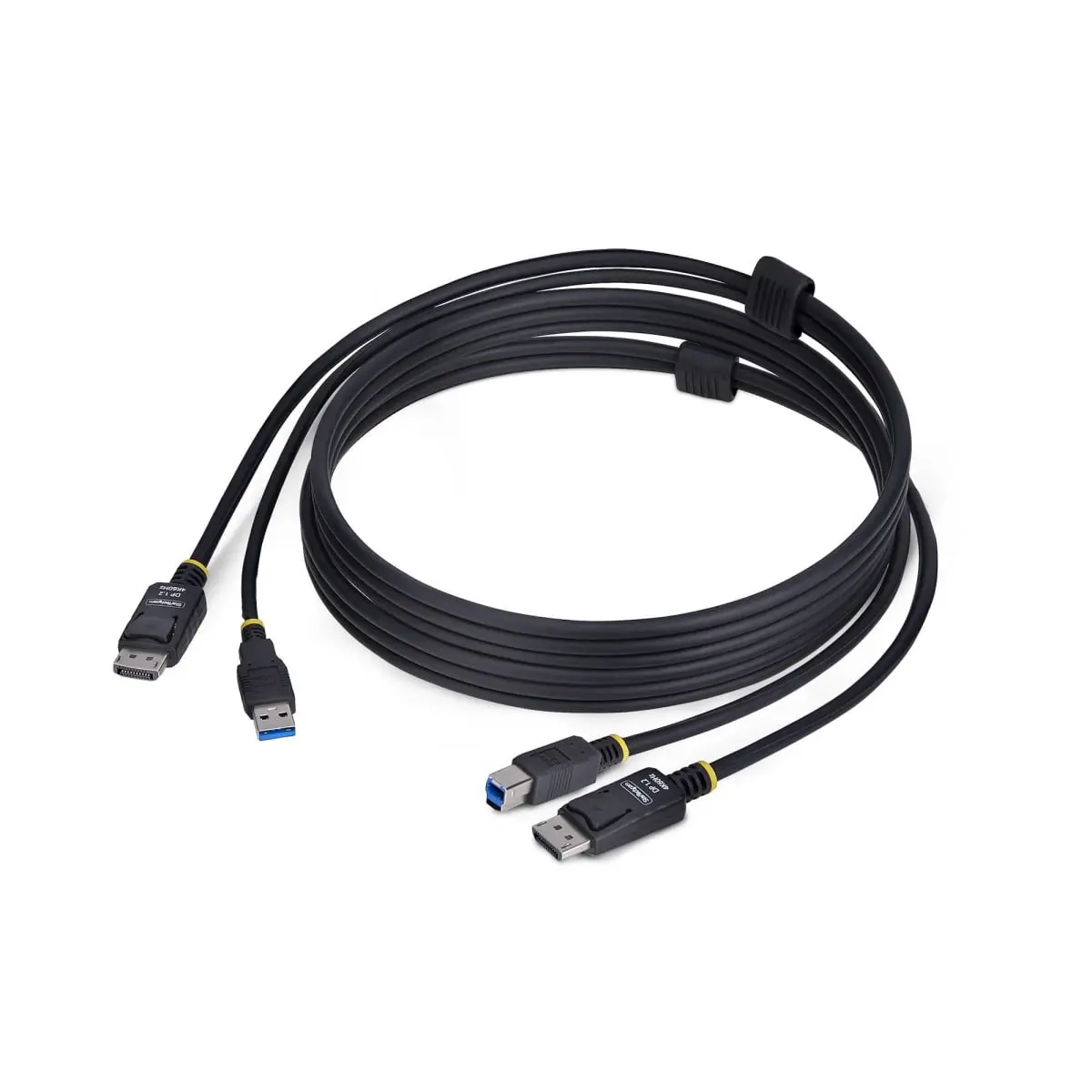 StarTech DU1226-KVM-CABLE 6 ft Plug-and-Play Digital Display Port & USB 5Gbps Connector Cable - Black, Computer Office Network KVM Switch Accessory for Remote Use, Data Centers, Reduces Cable Clutter