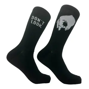Men's Dont Look Socks Funny Sarcastic The Game Graphic Novelty Footwear for Men Funny Graphic Socks Comfortable Fitted Spandex Cotton