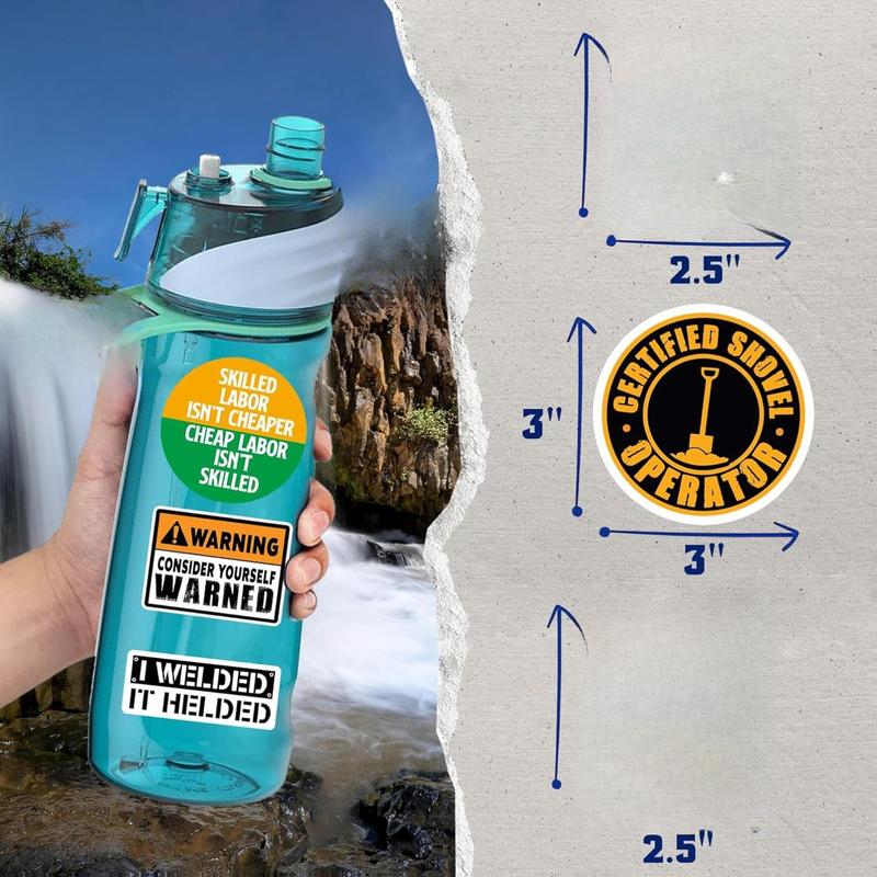 150 PCS Hard Hat Stickers for Adults - Funny Dirty Waterproof Vinyl Stickers for Water Bottle Laptop Helmet Tool Box Cars Blue Collar Stickers for Men