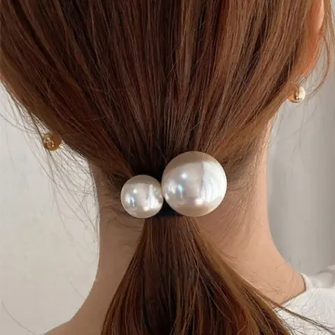 Elegant Pearl Hair Tie Set, High Ponytail Rubber Bands, Durable Elastic Hair Rope, Stylish Hair Accessories for Women & Girls, Elastic Hair Accessory, Elastic Hair Ties, Hair Style Accessory