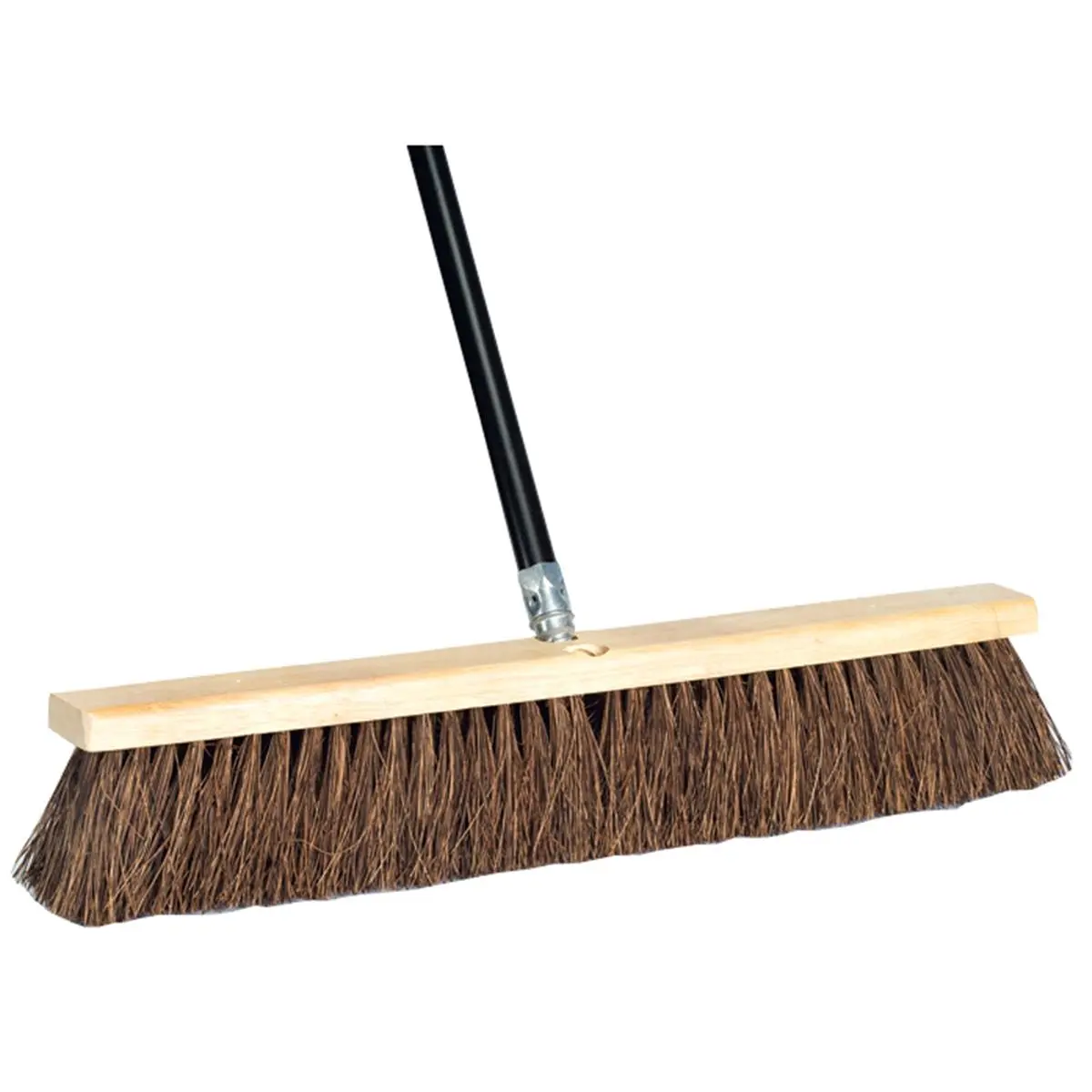 212 MAIN Palmyra Bristles Manual Push Powered Broom - 24 in. Head, 60 in. Long Handle Sturdy Heavy-Duty Wooden Work Tool for Garage, Household Hardwood Floor Cleaning