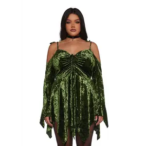 Plus F is For Fairies Handkerchief Dress - Olive Velvet