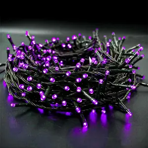 Twinkle Star 200 LED 66FT Halloween Fairy String Lights, Halloween Decoration Lights with 8 Lighting Modes, Mini String Lights Plug in for Indoor Outdoor Christmas Tree Decor, Purple Round Ornaments