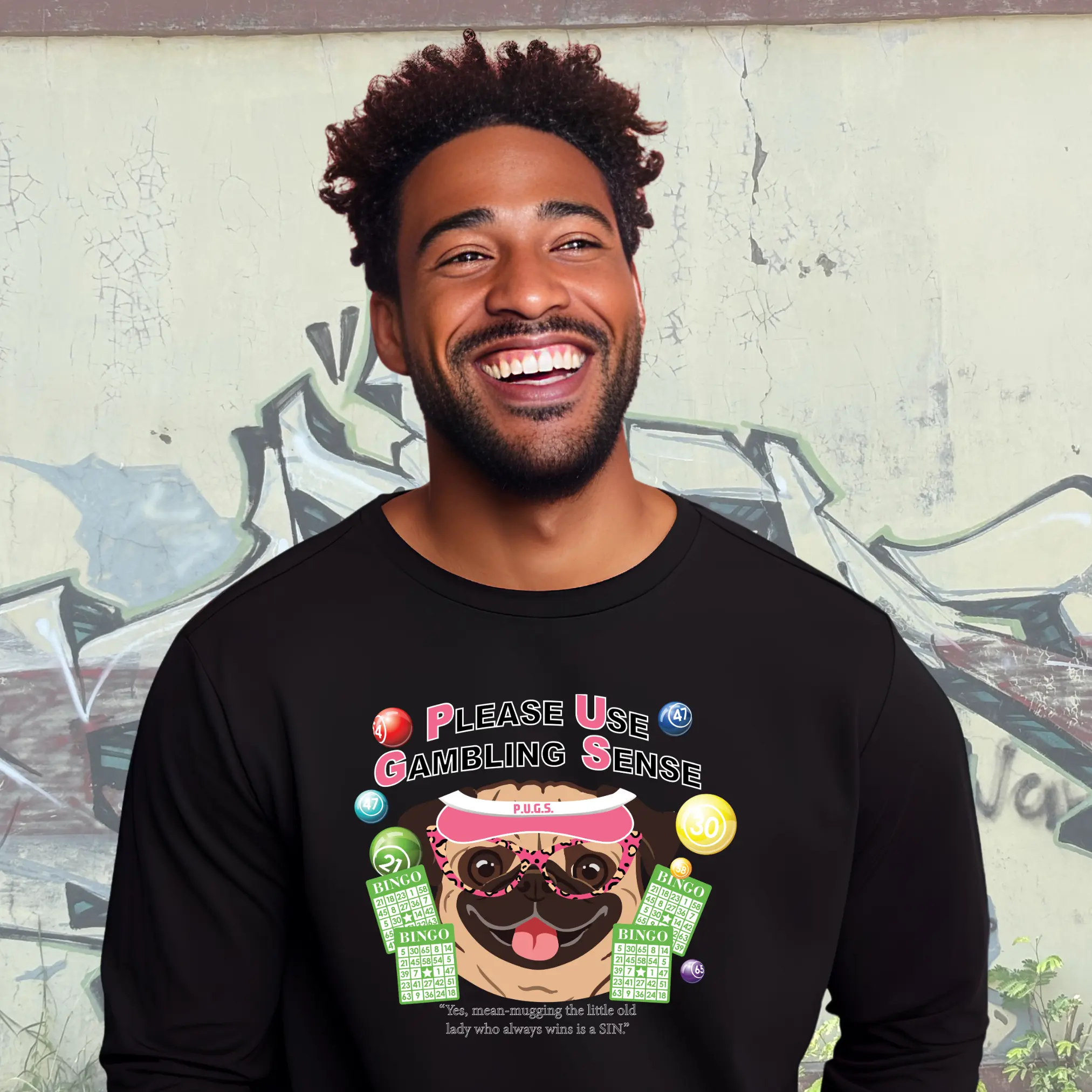 Bingo "Mugging" Unisex Crew New Sweatshirt
