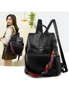 Spring and summer new fashion European and American style PU ribbon multifunctional dual-use women's backpack and shoulder bag
