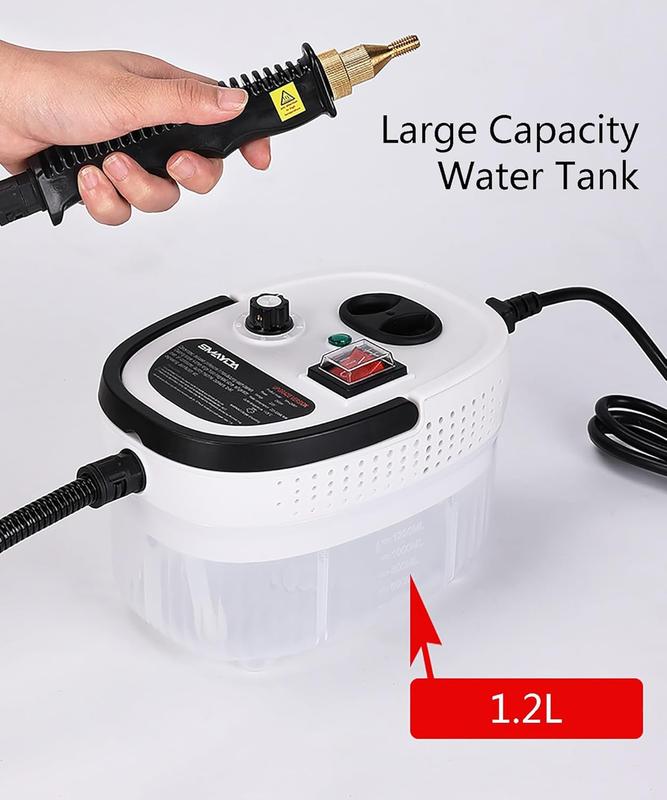 2500W Handheld Steam Cleaner, high-temperature and high-pressure steam cleaner, portable car steamer with 16 accessories, suitable for kitchen grease, car detailing, and bathroom cleaning.