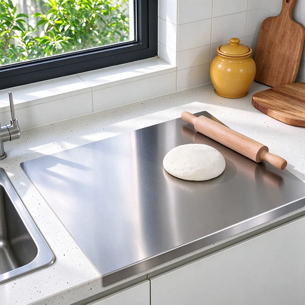 Stainless Steel Cutting Board Durability, Double Sided 304 Stainless Non StickChopping Cutting Board for Meat Fruit &Vegetable, Durable Chopping Board, Kitchenware, Lightweight