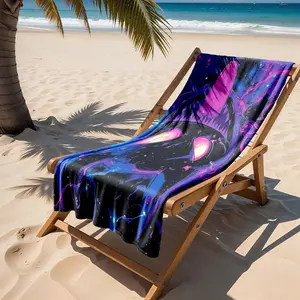 1 piece Charizard Ghost Starry Sky Glowing Form themed beach towel - Modern geometric pattern flannel sofa blanket, suitable for beds and sofas, all-season multi-purpose use, super soft and comfortable, digital printing, non-slip, 100% polyester