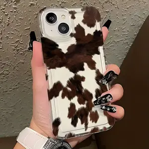 Cow Pattern Transparent Phone Case, Full Protection Shockproof Tpu Cover, Fits iPhone 11/12/13/14/15/16/17 Pro Max, Gift for Boyfriend/girlfriend, Accessories
