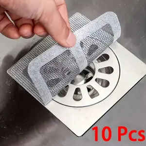 10 Pcs Drain Filter Cover for Hair Plugs, Disposable Shower Drain Hair Catcher, Bathroom Tub Hair Plugs, Floor Sink Filter Strainer Sticker