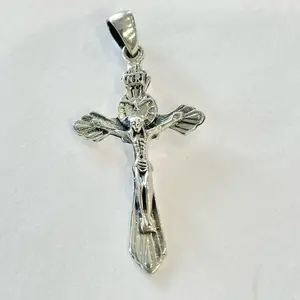 Sterling Silver 925 Crucifix Cross Pendant Charm