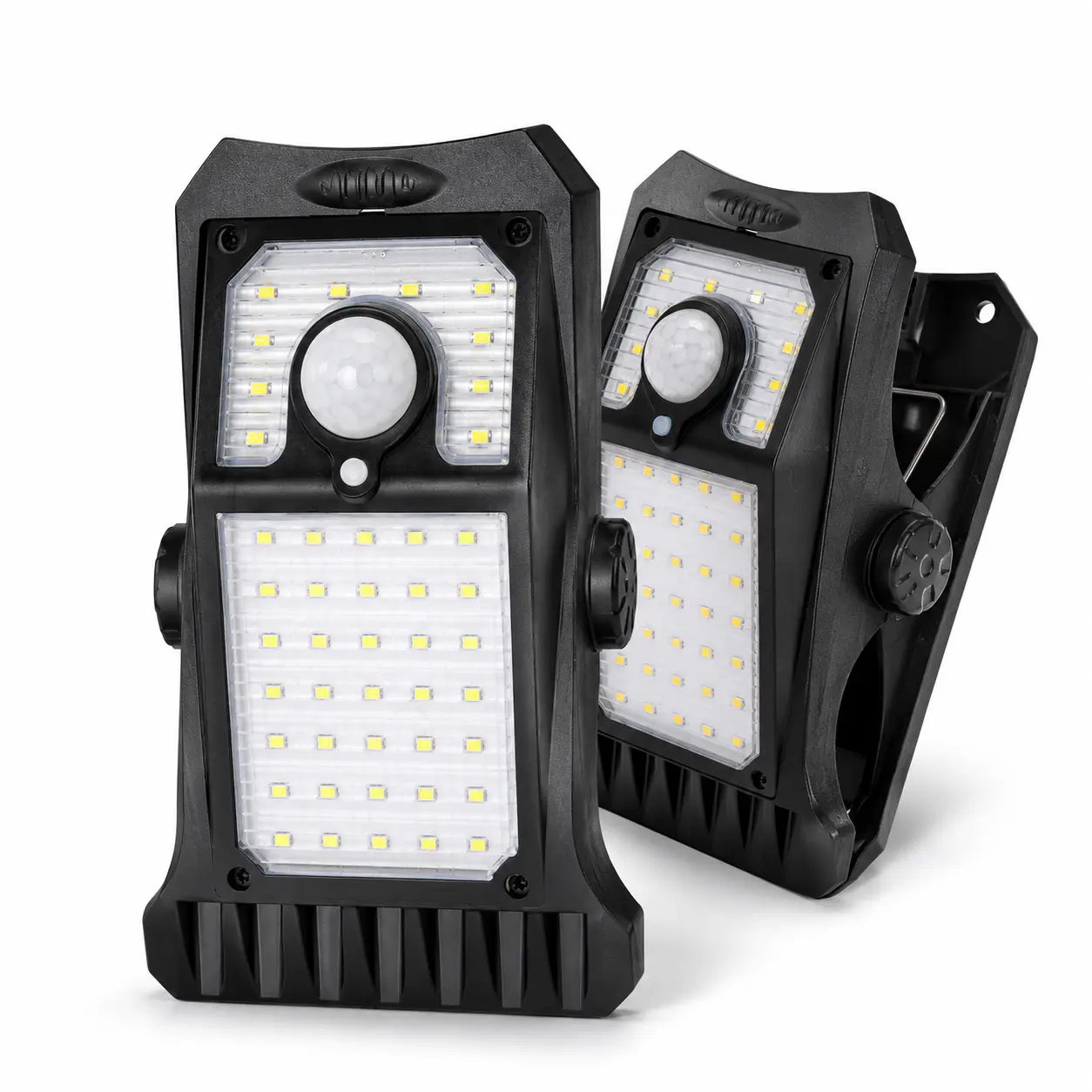 Clip-On Solar Motion Sensor Lights, 2-Pack Outdoor LED Lights with Adjustable Angle for Fence