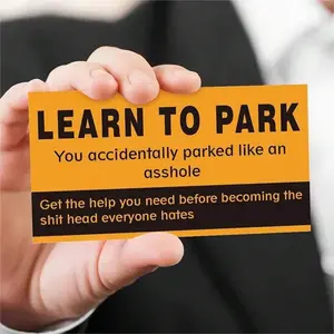 TOOUEE 50 Pieces Bad Parking Cards You Parked Like an Idiot Cards 3.5 x 2 Inches Bad Parking Stickers Funny Multi Reasons Violation Parking Violation Cards