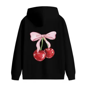 Women Cherry Graphic Hoodie Long Sleeve Hooded Sweatshirt Cute Pullovers Tops