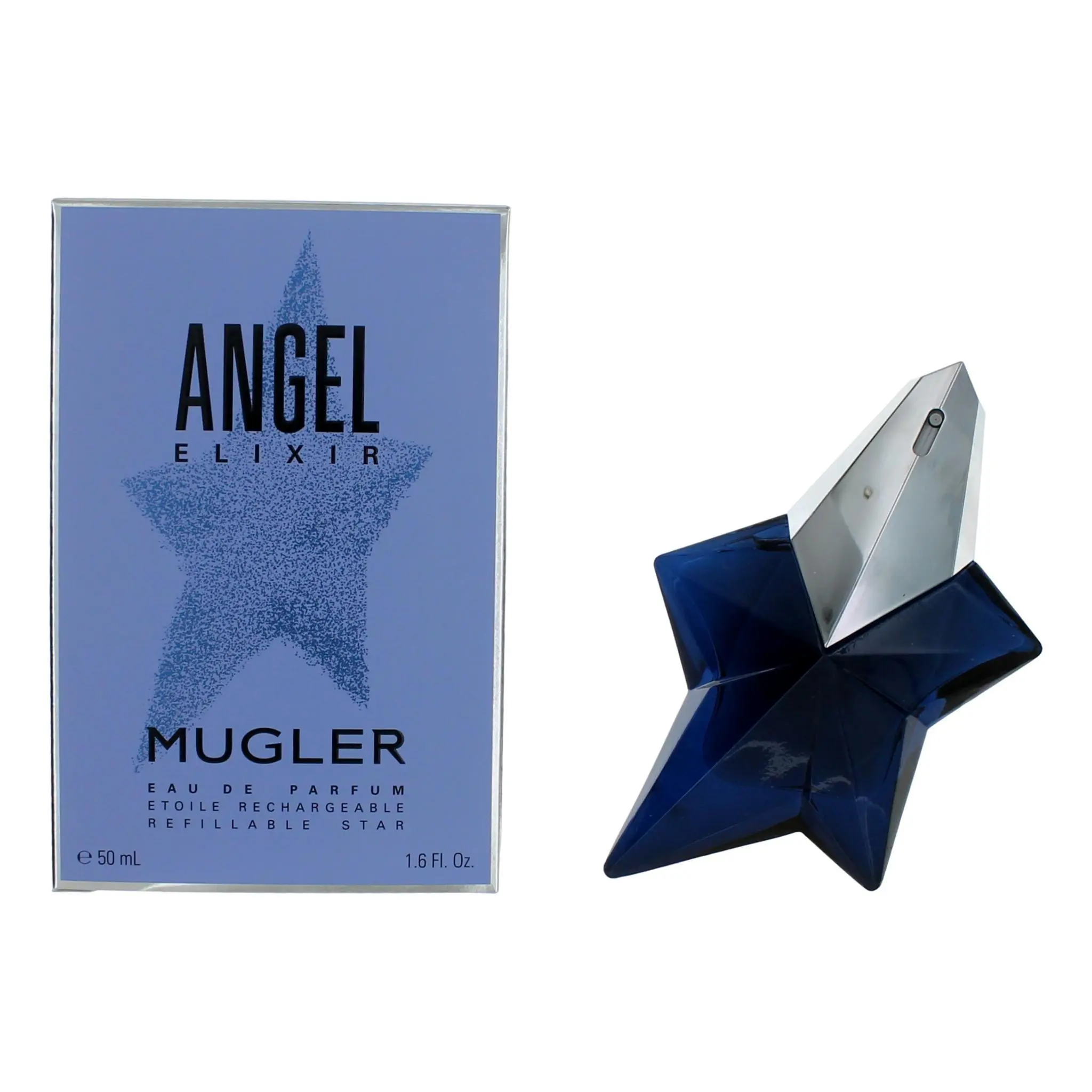 Mugler Angel Elixir Women's EDP - 1.7oz Refillable, Dreamy Floral Musk, Long-Lasting, Irresistible Gourmand Fragrance for Daily Wear, Dating, Leisure