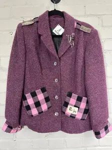 Plum Boucle Tartan Classic Twist Jacket