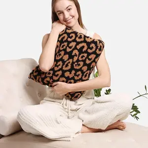 Soft 2 in 1 Leopard Patterned Throw Blanket/Pillow