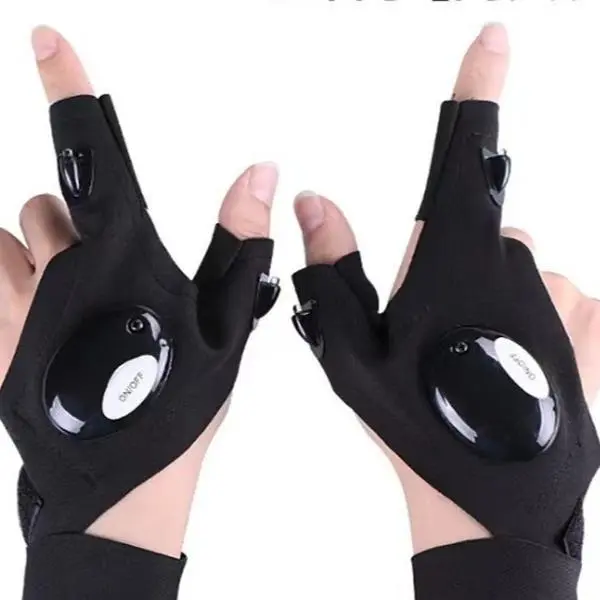LED Waterproof Flashlight Hand Gloves - Lightweight Cleaning & Outdoor Sports Gloves with Built-in LED Lights, Hands-Free Lighting for Night Work & Emergencies, Hand Glove