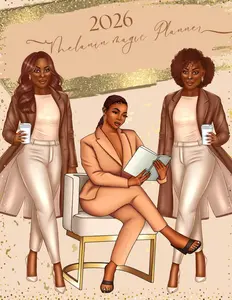 2026 Melanin Magic Planner Weekly and Monthly Pages with Holidays Inspirational Quotes and Reflection Sheets