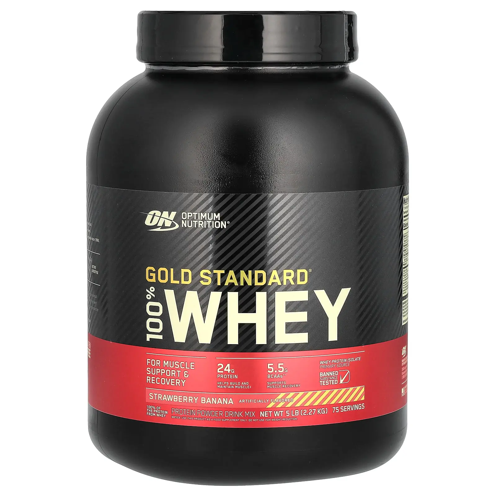 Optimum Nutrition Gold Standard® 100% Whey, Strawberry Banana, 5 lb (2.27 kg) Optimum Nutrition Gold Standard® 100% Whey, Strawberry Banana, 5 lb (2.27 kg)