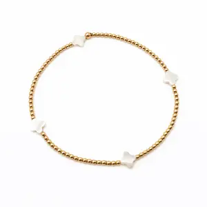 The Lucky Clover Bracelet in White Mother of Pearl