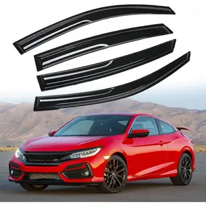 Tape-On Rain Guards Window Visor Fit for 2016-2021 Civic Window Vent Deflector Visors 4 Pcs-94682
