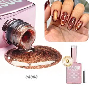 ROSIOUR 18ml Cat Eye Gel Polish | Chocolate Brown CA008 | Includes Magnet | HEMA-Free, TPO-Free | Glossy Finish | Perfect for Gel Manicures & Nail Art