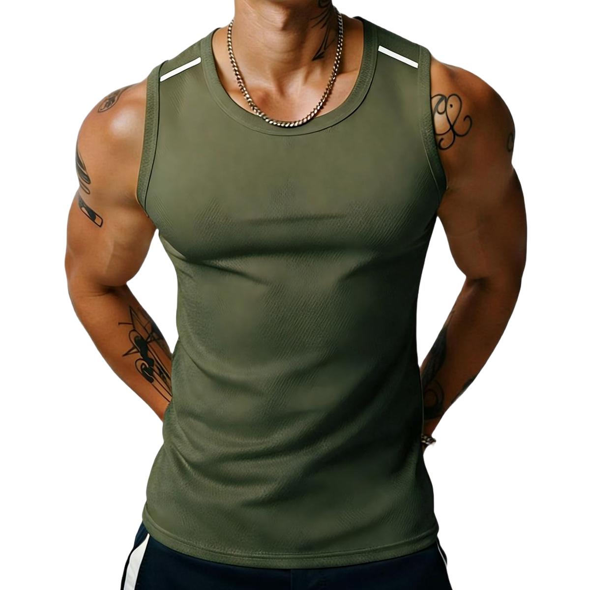 Men’s fitness tank top, casual, soft, sleeveless muscle T-shirt, athletic shirt; men’s crew neck basketball jersey, compression basketball compression shirt, shorts, solid-color sports tank top