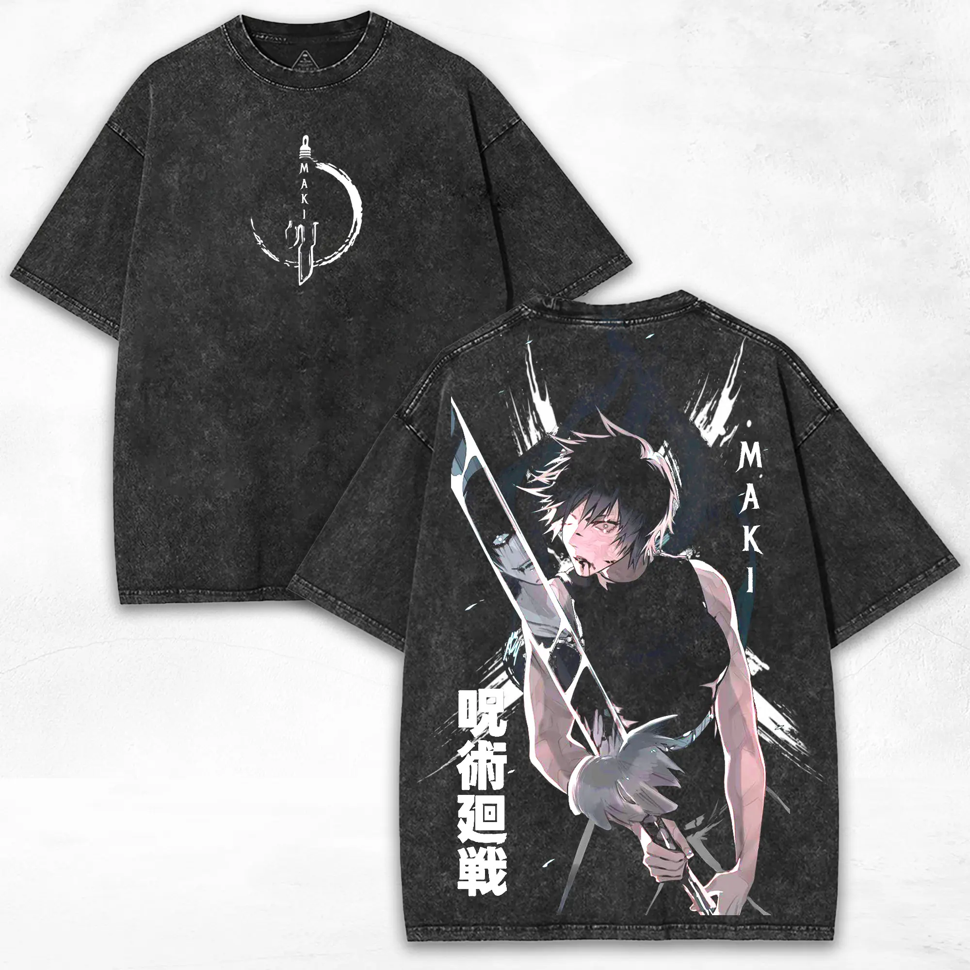 Maki Zenin x Jujutsu Kaisen Cursed Blade Heavy Cotton Washed Tee Limited Drop