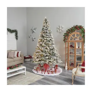 Nearly Natural 10' Flocked Vermont Pine Faux Chistmas Tree