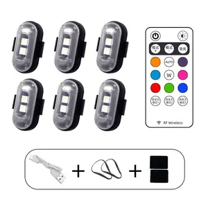 Joytutus Wireless RGB LED Strobe Lights 6-Pack with USB Rechargeable IP65 Waterproof Anti-Collision for Cars Motorcycles Drones RC Aircraft Bicycles Includes Remote Control