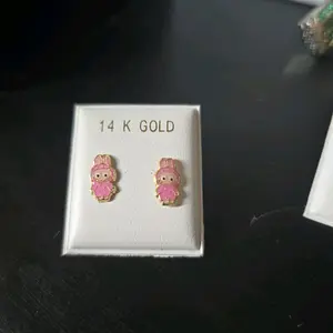 aretes  para niña y para dama oro 14k