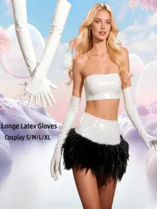 Long Pure Latex Gloves for Men/women, Cosplay Props, Party Adult Gloves, High-Quality Rubber, Sizes S/m/l/xl