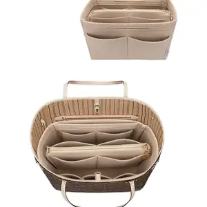 Removable Felt Purse Organizer Insert, Beige