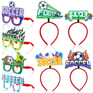 JOYIN 8 PCS Soccer Party Accessories Set, Headbands and Glasses for Fans, Sports Party Photo Booth Props, Team Spirit Costume Accessories for Parties, Events, Competitions, Soccer Theme Decorations