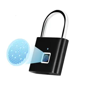 2026 Fingerprint Padlock with 30 Fingerprint, Locker Lock, Keyless Biometric Padlock Outdoor Fingerprint Lock Combination Gate Locks, Portable Biometric Padlock with Keyless Gate Locks for Storage Gym Locks, Black