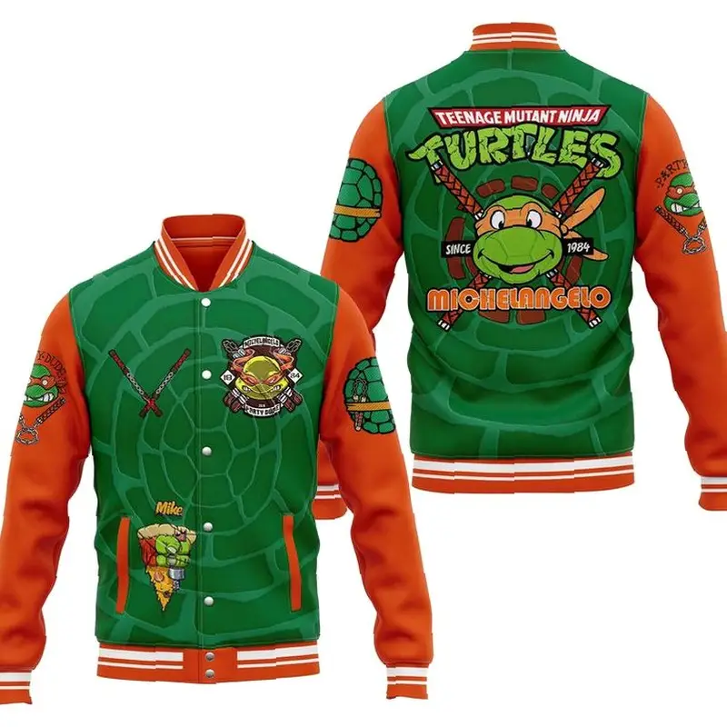 New Turtles Bomber Baseball Jacket, Cartoon Baseball Jacket, Movie Bomber Jacket, Comfortable Unisex Bomber, Trendy Jacket, Gift For Fan - Customer Fa