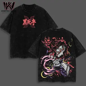 Vintage ''Breath of the Moon'' Kokushibo T-Shirt Demon Slayer Infinity Castle Arc Graphic Tee Oversized Acid Washed Cotton Shirt Anime Streetwear Soft Menswear Gift for Anime Fans Manga Merch LA5 JI9