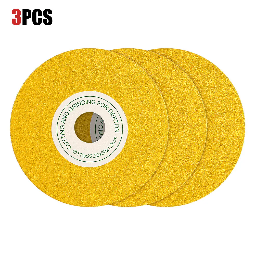 LOZLIN 3PCS 4.5" Diamond Grinding Pads 22.23mm Flat/45° Chamfering/Sanding Discs for Tile, Ceramic, Marble, Stone with Extra Wide Cutting Pads Safety fathersdaygift Efficiency Matrix Brazing