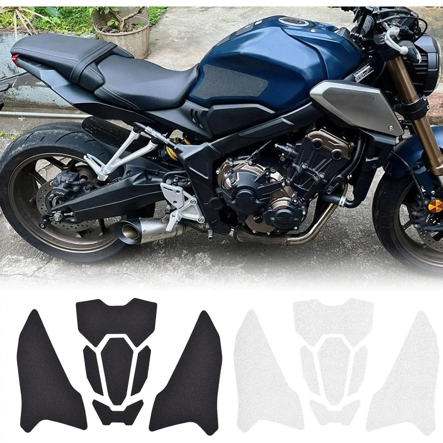 Motorcycle Side Fuel Tank Pads Protector, Motorcycle Sticker Decals, Knee Grip Traction Pads for Honda CB650R/CBR650R Accessories 2019-2024 (Black, Magnets & Stickers), Motorcycle Sticker Decals, Magnets & Stickers