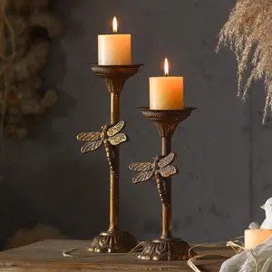 American Retro European Ironwork Butterfly Candlestick, Vintage Candle Stand, Home Decoration, Romantic Candlelight Dinner Table Centerpiece, Shooting Prop