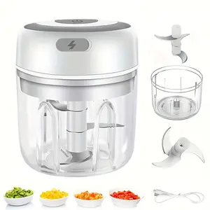 Electric Garlic Chopper, Mini Portable Veggie Chopper, 8.45oz/250ML Garlic Grinder Masher Onion Chopper, Blender to Vegetable, USB-Powered Food Processor for Ginger, Chili, Fruit, Meat, etc, Quick Kitchen Prep
